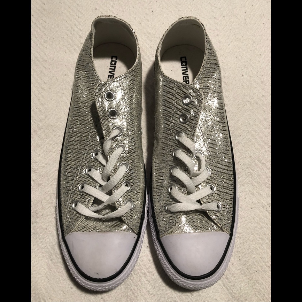 CONVERSE,SILVER GLITTER, SIZE11, NEVER WORN